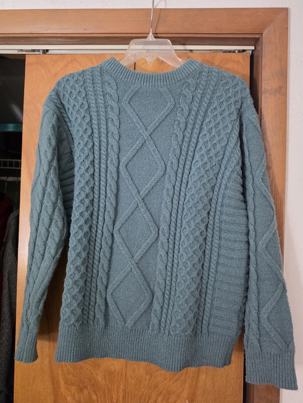 Oversized "Rory" Green Cable-knit Sweater